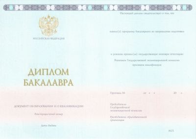 Диплом института бакалавра 2014-2024 Гознак